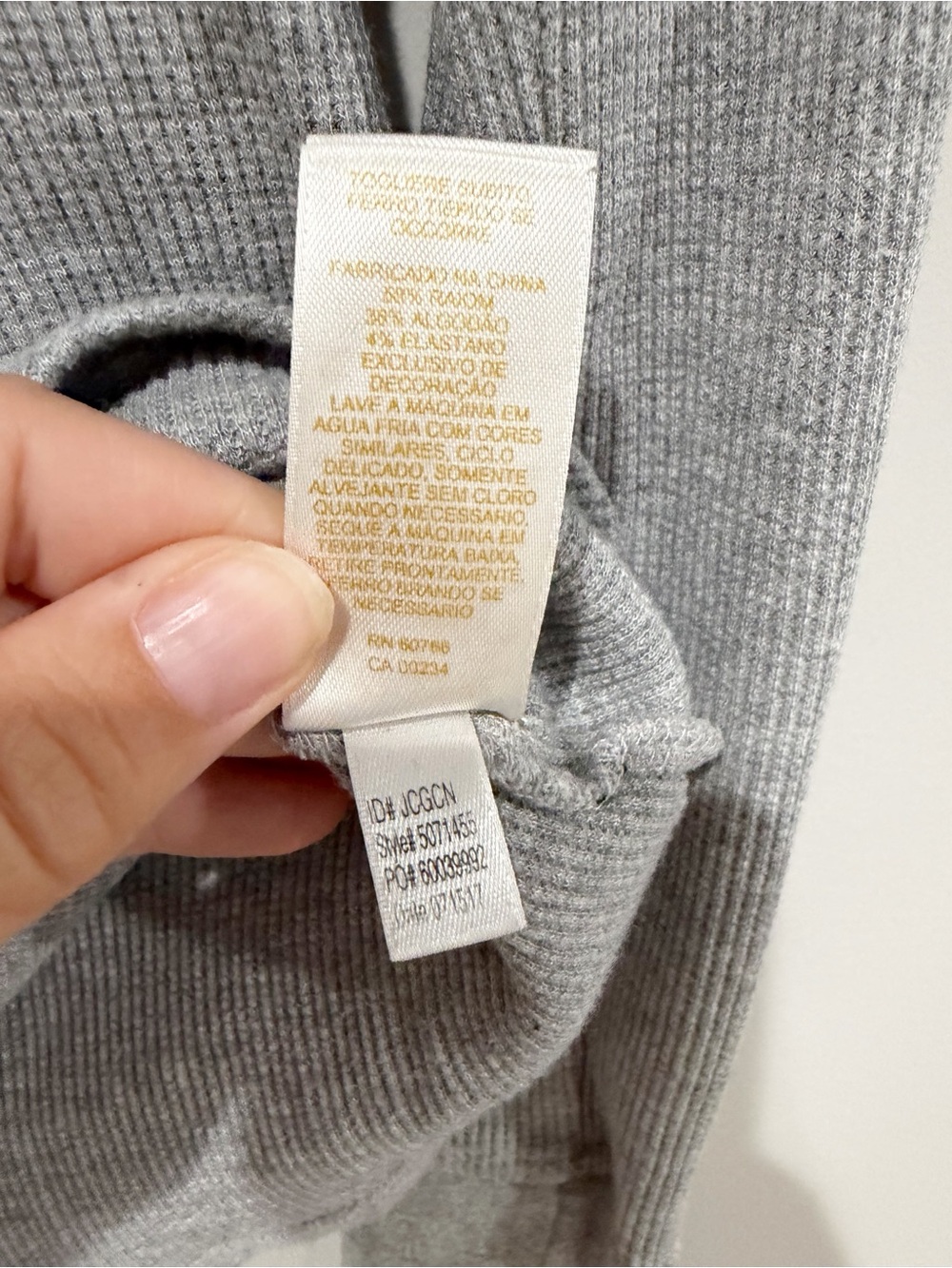 KATE SPADE Waffle Knit Top Gray In Your Dreams Sleep Pajama Lounge Size Small - Picture 7 of 7